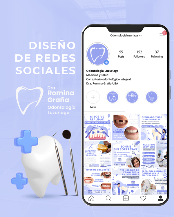 Diseño de Instagram para Romina - Dentista