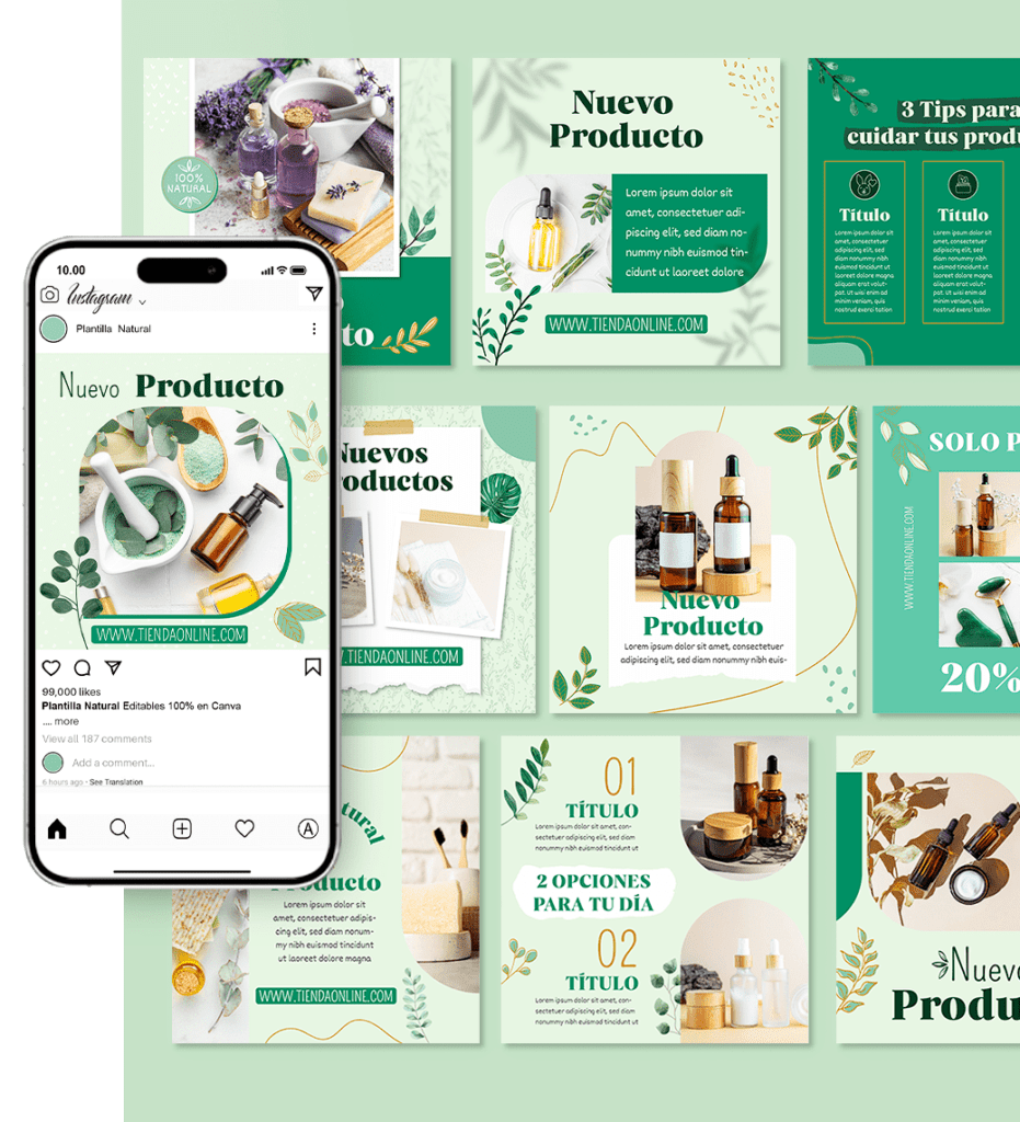 Plantillas para Instagram para Saludable / Natural