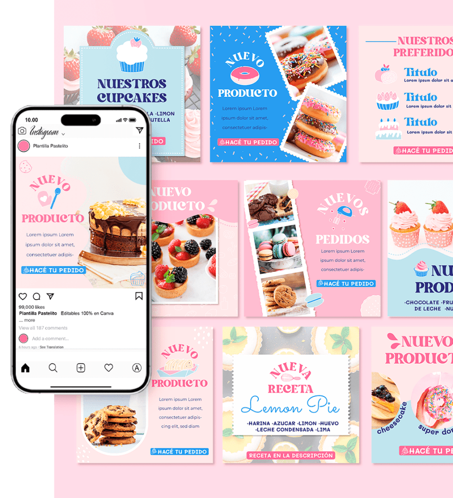 Plantillas para Instagram para Pastelería