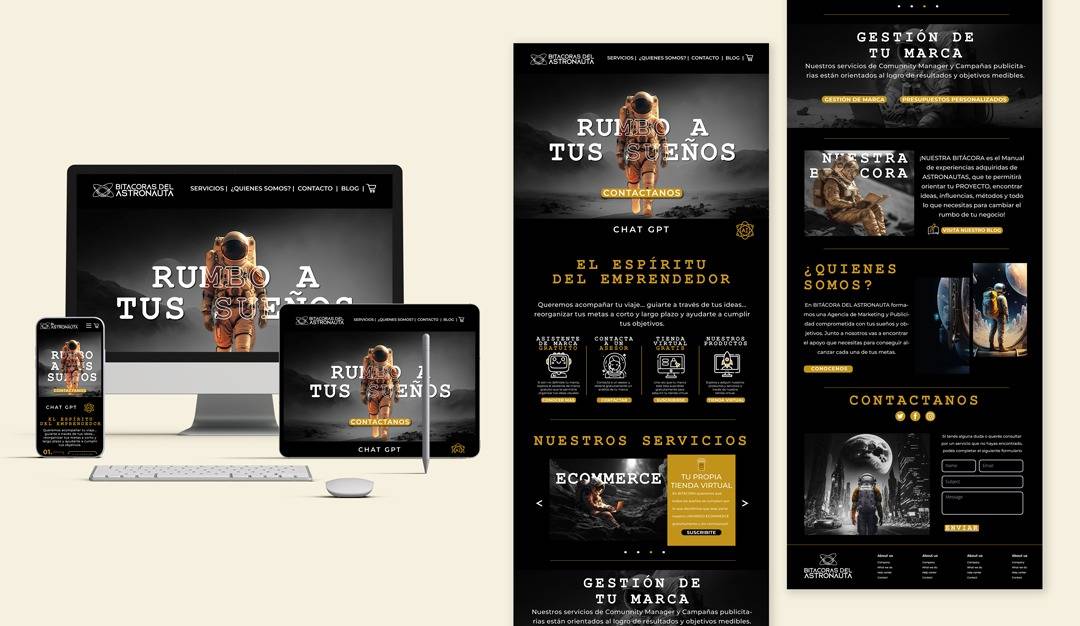 Diseño web para bitacora del astronauta