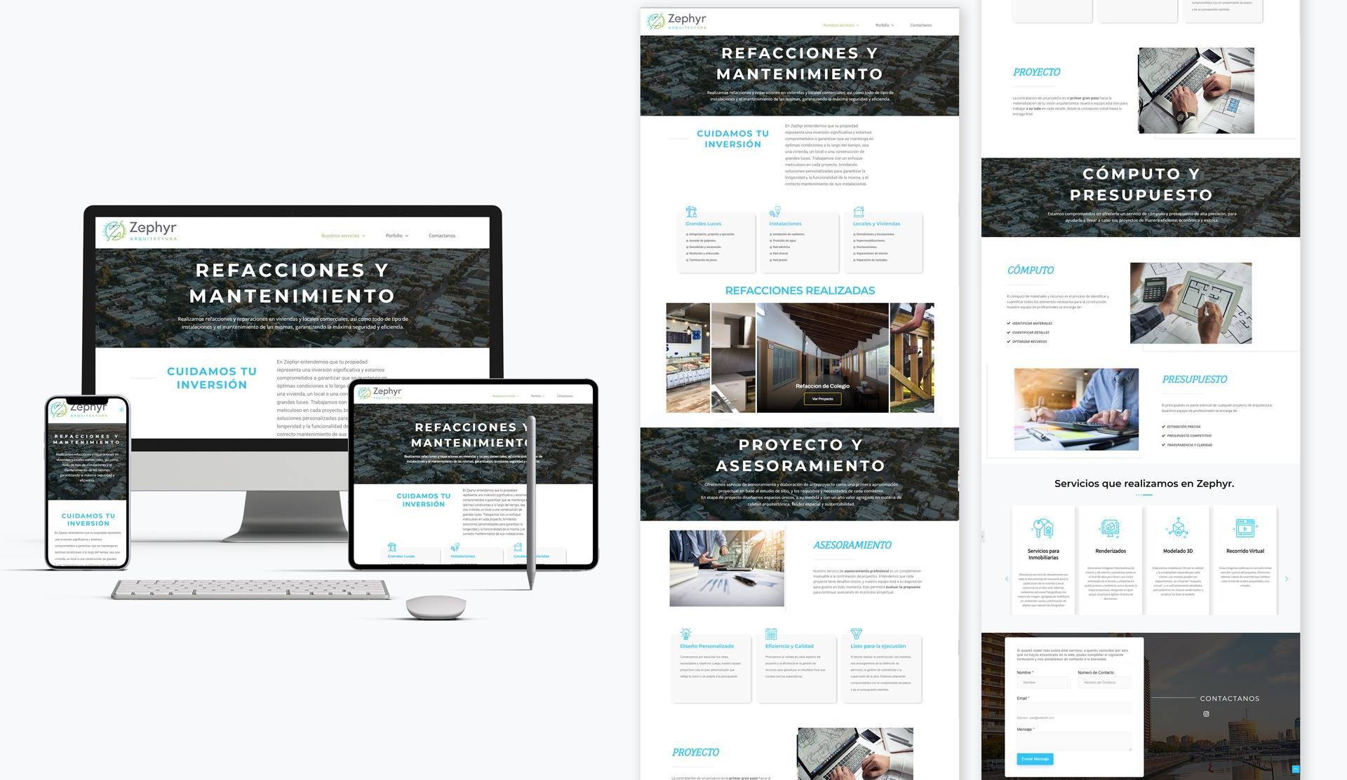 Diseño web para Zephyr arquitectura
