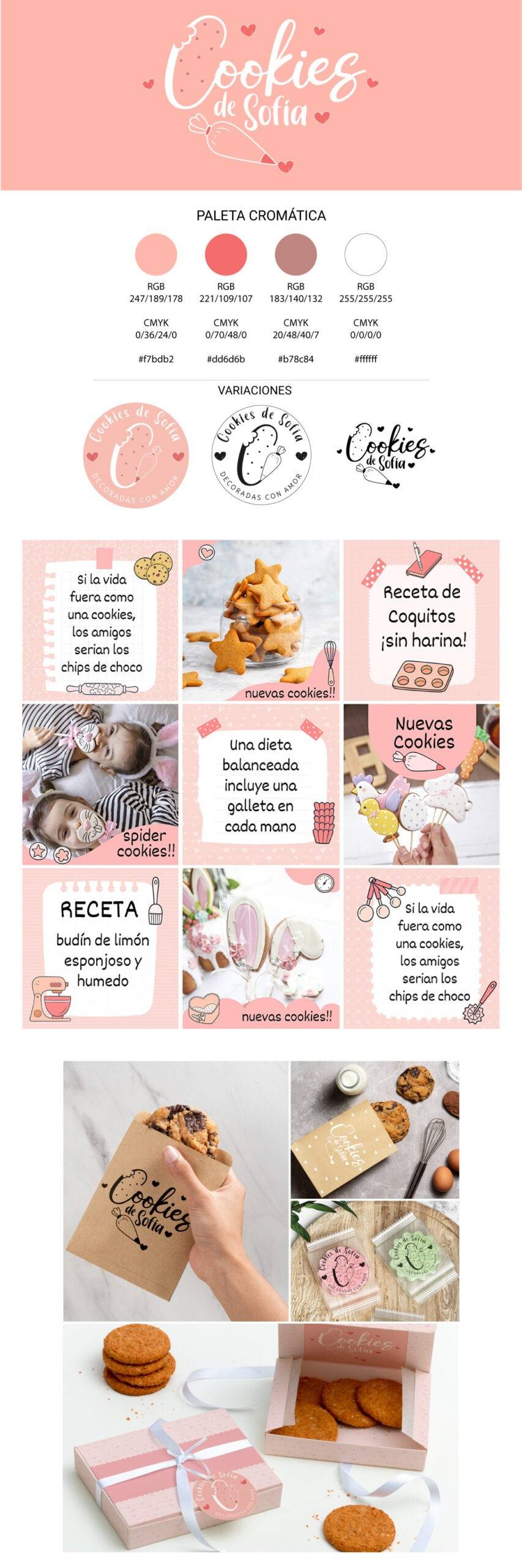 diseño identidad visual para cookies de sofia bakery